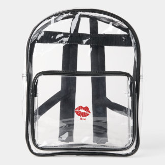 Cute Red Lips Kiss Mine  Clear Backpack