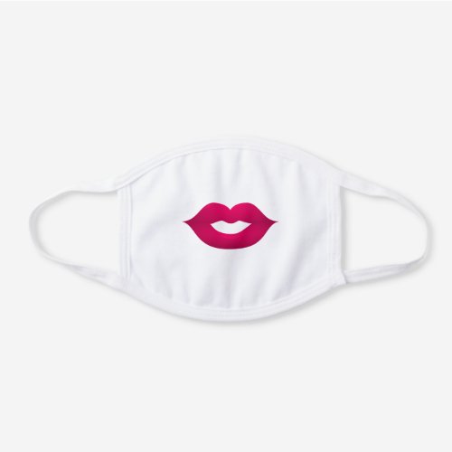 Cute Red Lips Smile White Cotton Face Mask