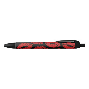 Cute Red Lipstick Kisses Kiss Lips pattern Pen