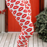 Cute Red Lipstick Kisses on White Leggings<br><div class="desc">Lots of red lipstick kisses on these leggings. Suitable to wear on the day of love - which in my book is every day. Kisses are to be shared - don't keep them all to your self.</div>