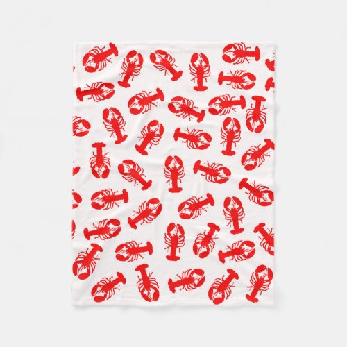 Cute Red Lobster Animal Pattern Fleece Blanket