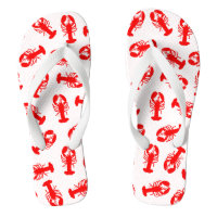 Cute Red Lobster Animal Pattern Flip Flops