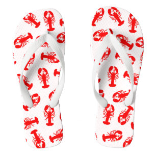 Cute Red Lobster Animal Pattern Flip Flops