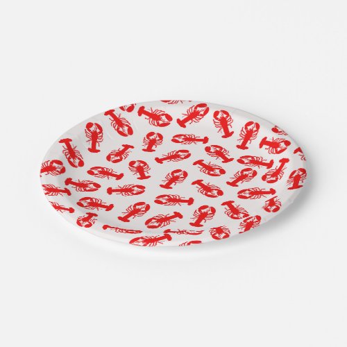 Cute Red Lobster Animal Pattern Paper Plates