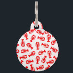 Cute Red Lobster Animal Pattern Pet Tag<br><div class="desc">This cool and cute red lobster animal pattern is perfect for the trendy and stylish food and animal lover. It's funny and silly print is great for many gifts and occasions.</div>