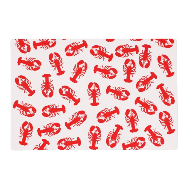 Cute Red Lobster Animal Pattern Placemat (Front)