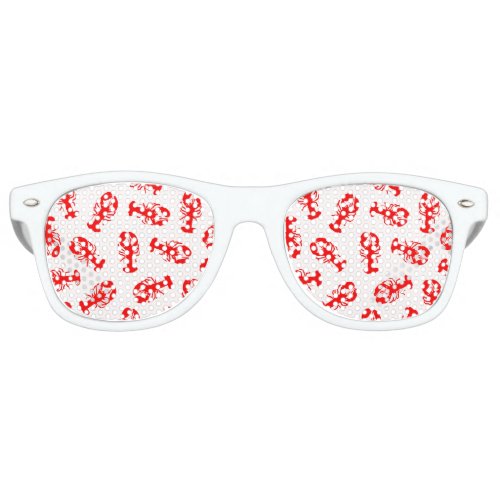 Cute Red Lobster Animal Pattern Retro Sunglasses