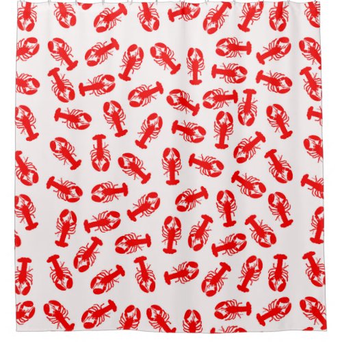 Cute Red Lobster Animal Pattern Shower Curtain