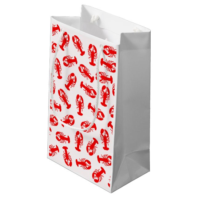 Cute Red Lobster Animal Pattern Small Gift Bag (Back Angled)