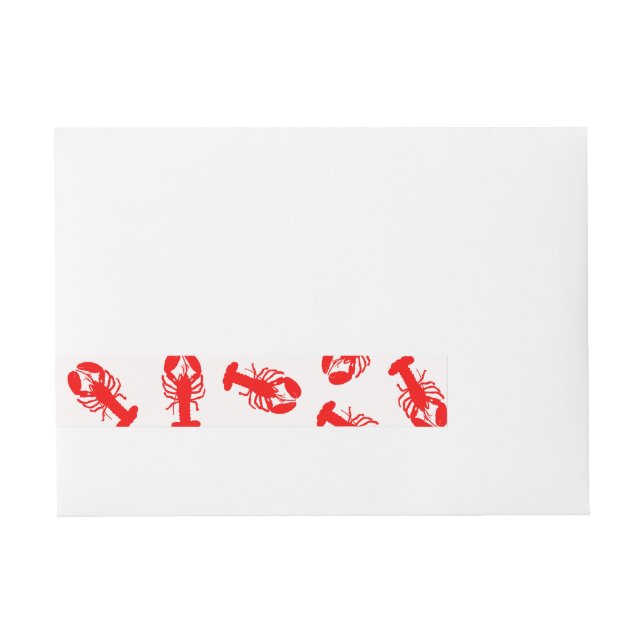Cute Red Lobster Animal Pattern Wrap Around Address Label (Front)