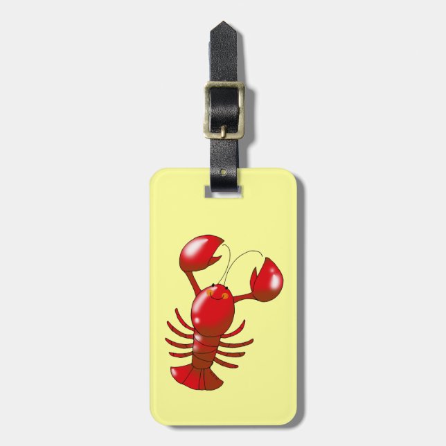 Cute red lobster luggage tag (Front Vertical)