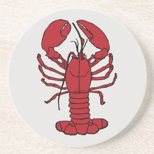 cute red lobster  sandstone coaster