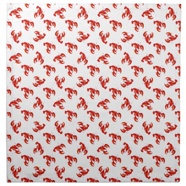 Cute Red Lobsters Cloth Napkin (Front)
