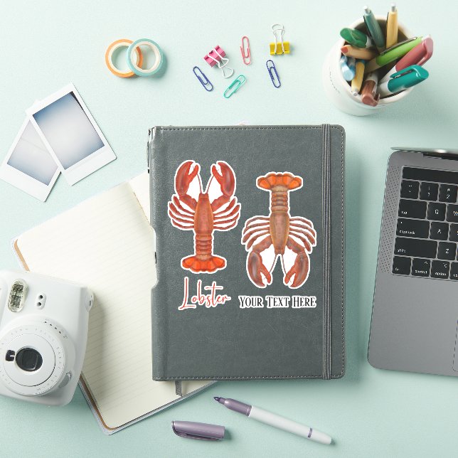 Cute Red Lobsters Custom Ocean Nautical Sticker (iPad Cover)