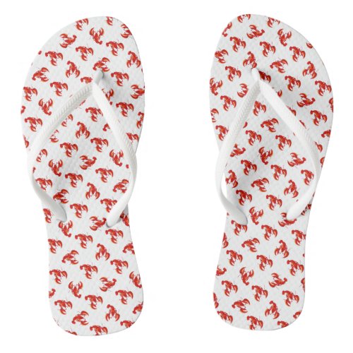 Cute Red Lobsters Flip Flops