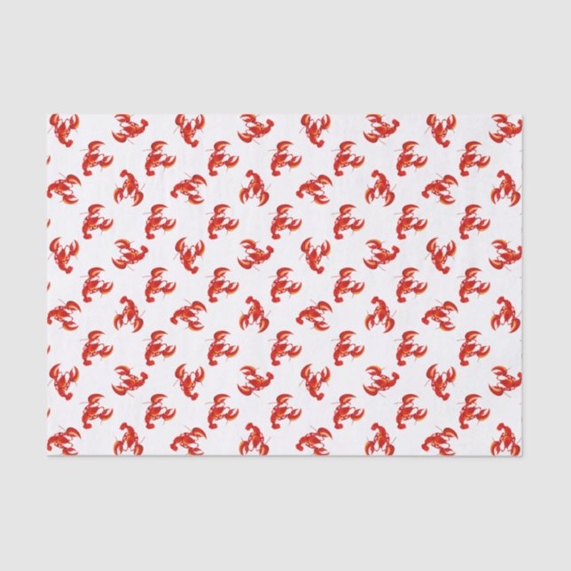 Cute Red Lobsters Tissue Paper (Front)