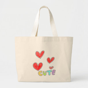 Cute Red Love Hearts Jumbo Tote Bag