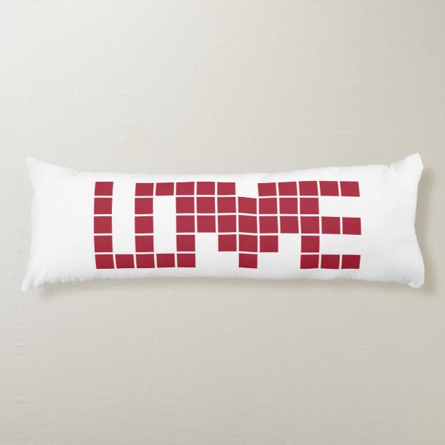 Cute red love squares lettres body pillow (Front)