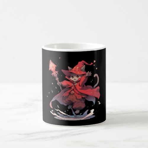 Cute Red Mage Cat Hero Coffee Mug