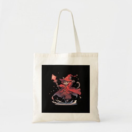 Cute Red Mage Cat Hero Tote Bag
