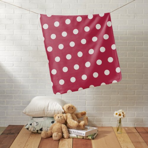 Cute Red Magenta Polka Dots Baby Blanket