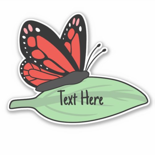 Cute Red Monarch Butterfly Label