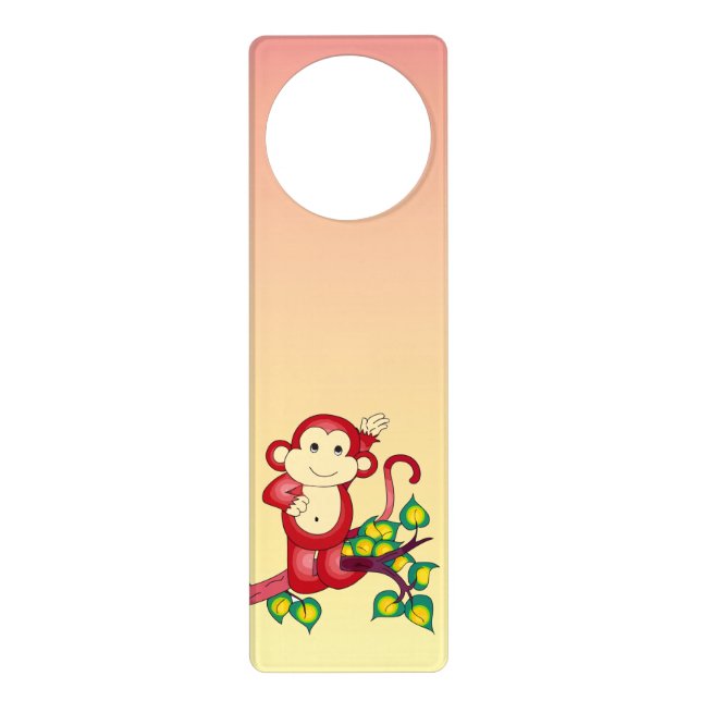 Cute Red Monkey Animal Door Hanger (Front)