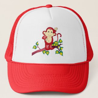 Cute Red Monkey Animal Hat