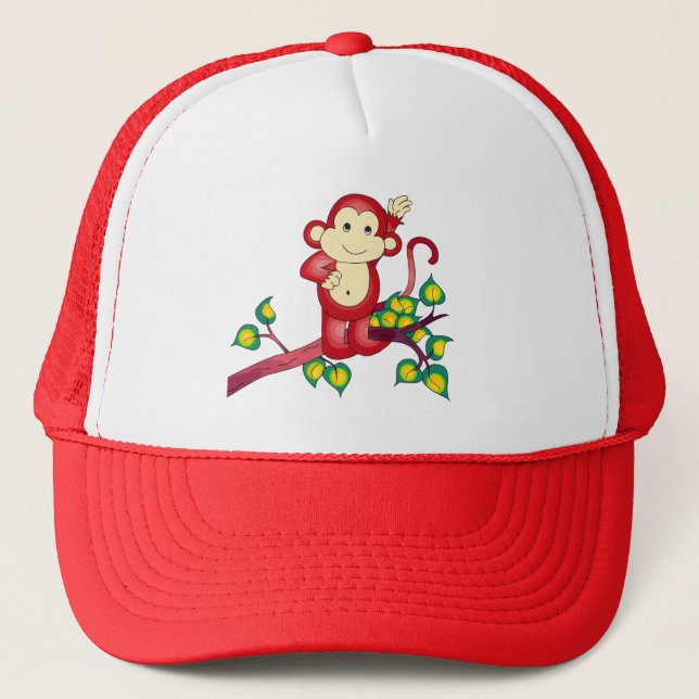 Cute Red Monkey Animal Hat (Front)