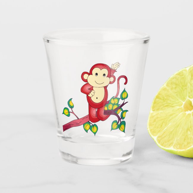Cute Red Monkey Animal Shot Glass
