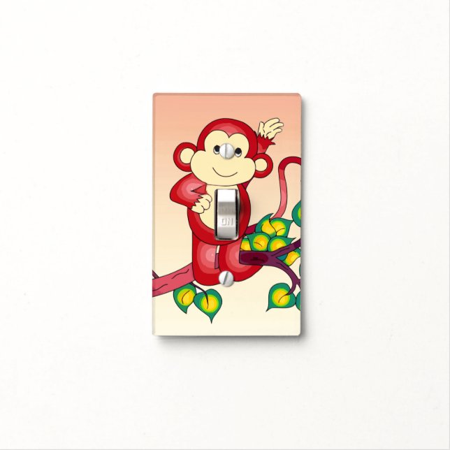 Cute Red Monkey Animal Switch Cover (In Situ)