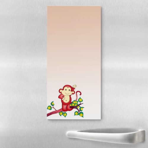 Cute Red Monkey Magnetic Fridge Notepad