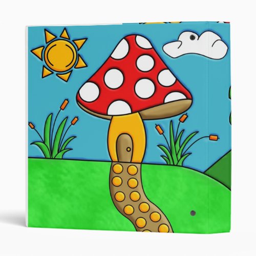 cute red mushroom binder