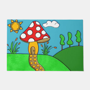 cute red mushroom doormat