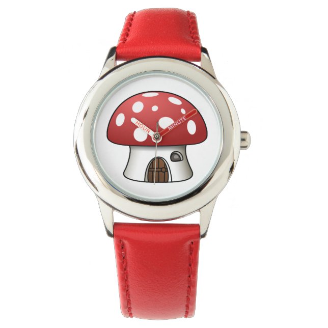 cute red mushroom fun kids design watch (Front)