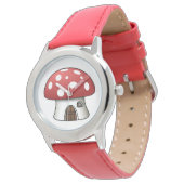 cute red mushroom fun kids design watch (Angled)
