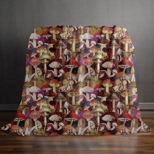 Cute red mushroom fungi garden duvet cover