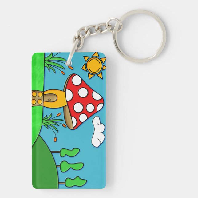 cute red mushroom keychain (Back)