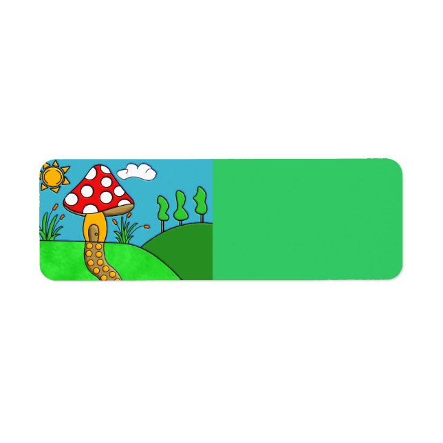 cute red mushroom label (Front)