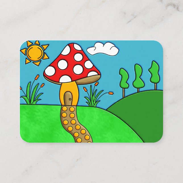 cute red mushroom loyalty card (Back)