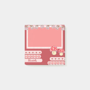 Cute Red Mushroom Personalized Custom Post-it Notes
