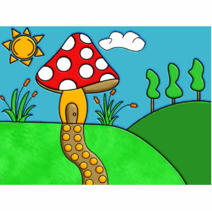 cute red mushroom statuette