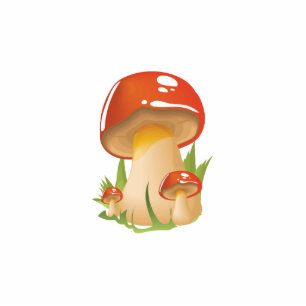 Cute red mushrooms cutout