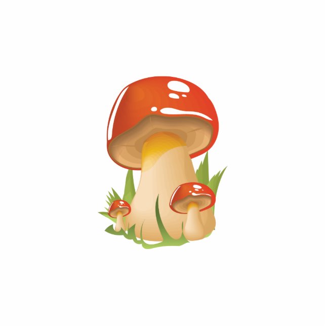 Cute red mushrooms cutout (Front)