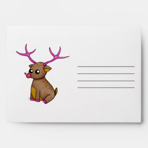 Cute Red Nosed Reindeer - Merry Christmas Envelope