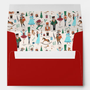 Cute Red Nutcracker Pattern Christmas Holiday Envelope