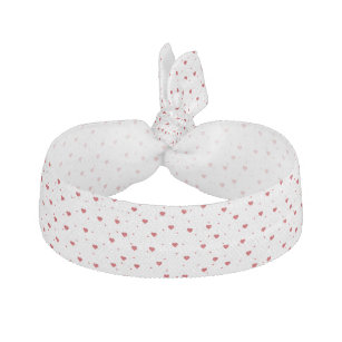 Cute Red On White  Hearts Pattern Hair Tie