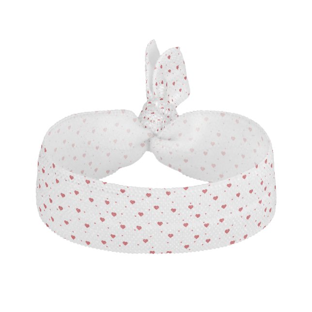Cute Red On White  Hearts Pattern Hair Tie (Front)