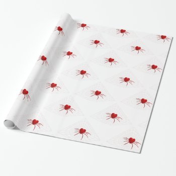 Cute Red Orb-weaver Spider Wrapping Paper by Emangl3D at Zazzle