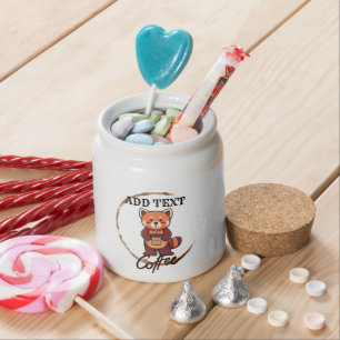 Cute red panda animals coffee Tea custom Shop name Candy Jar